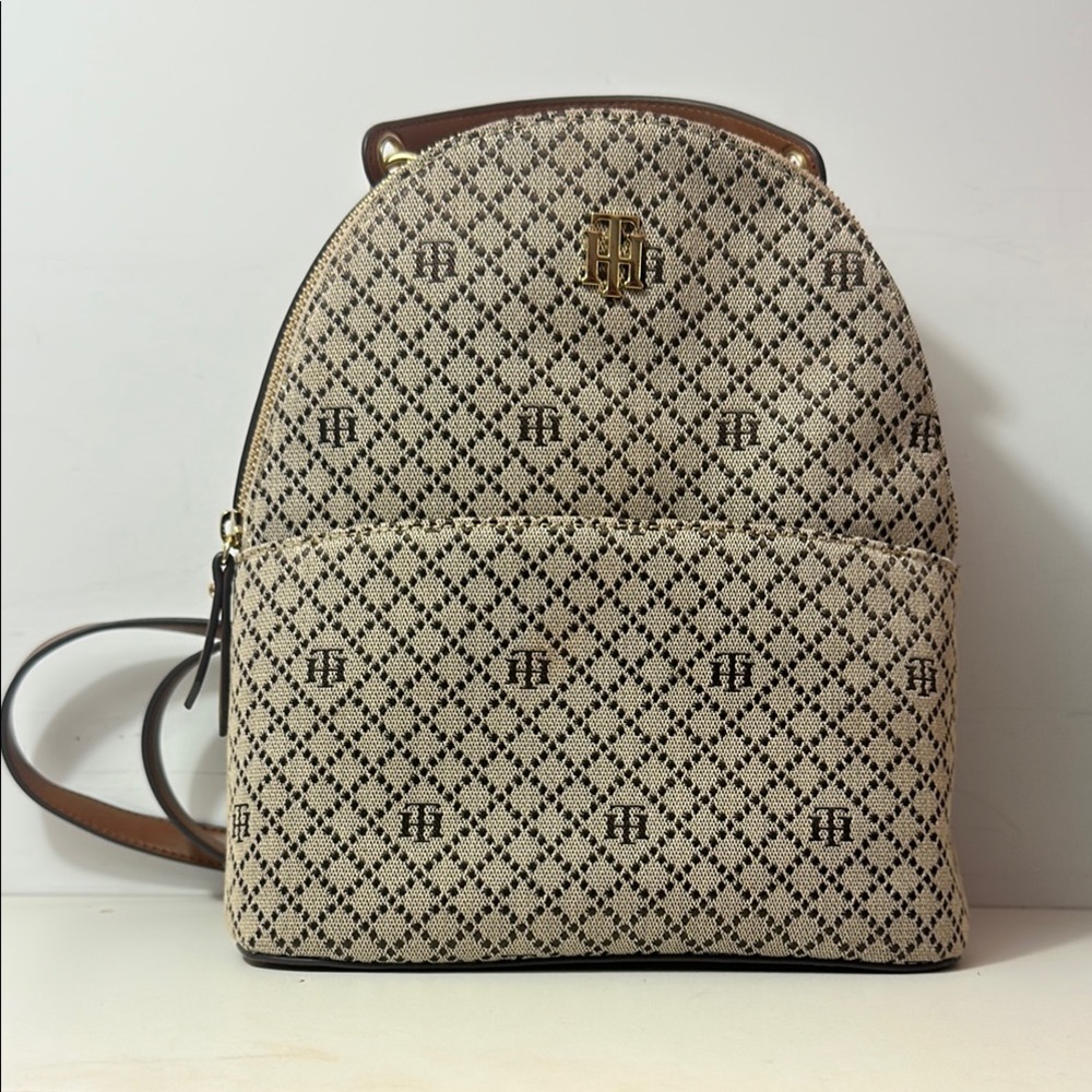 Tommy Hilfiger Beige and Brown Backpack